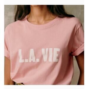 Sezane La Vie cotton T shirt size small